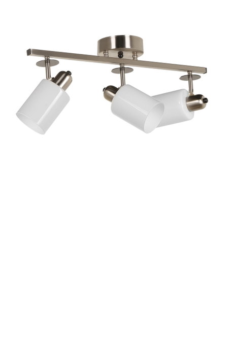 Opviq Nomi 3 Lü Lámpara de Araña con Vidrio Blanco y Mat Krom Opviq Nomi 3 Lü Lámpara de Araña con Vidrio Blanco y Mat Krom